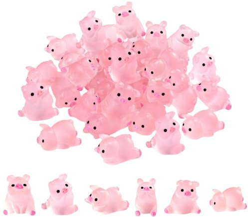 Bekecidi 30 Pièces Mini Figurines de Cochon 6 Modèles Décoration DIY