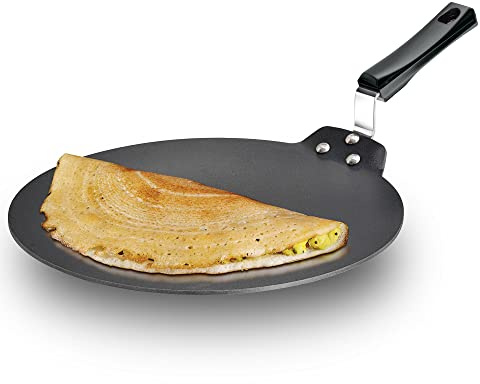 HAWKINS Futura 30 cm Dosa Tava, Non Stick Dosa Tawa, Flat Dosa Tawa, Black (NDT30)