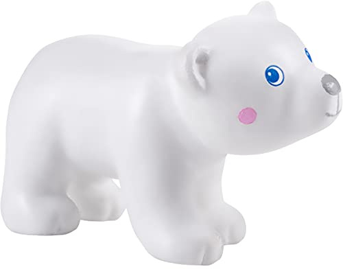HABA Little Friends Eisbärbaby - Eisbär-Spielfigur für Kinder ab 3 Jahren - Baby-Zootiere für kreatives Rollenspiel - aus robustem Kunststoff - 1305448001