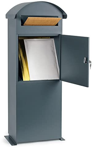 Witec Cassetta postale autoportante 42x24x102cm con struttura a colonna verniciata a polvere grigia