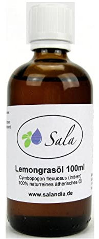 Sala Lemongrasöl Aroma Zitronengras ätherisches Öl naturrein 100 ml Glasflasche