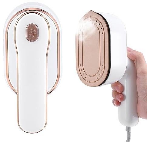 Mini Steam Iron for Clothes, Biupky Travel Steamer for Clothes Portable, Micro Steam Iron Mini Handheld Steamer Support Dry And Wet Ironing for Home Travel (White)
