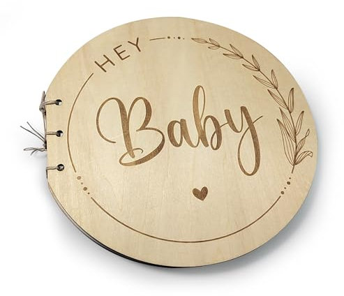 Tongboke Baby Shower Erinnerungsalbum, GäStebuch Babyparty Mit Holzeinband, Babyparty GäStebuch, GäStebuch Taufe, Scrapbook, Fotoalbum