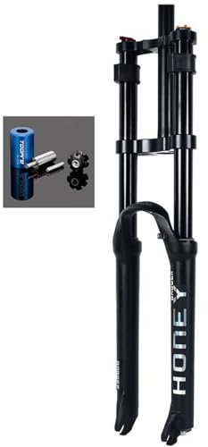 26 27.5 29 Zoll Mountain Front Gabel Federgabel 1 1/8 Gerades Schaft Fahrrad Trekking Luftgasfederung Gabel Reise 160mm Schnellspanner 100×9mm QR Dämpfung Einstellbar ( Color : Black , Size : 26INCH )