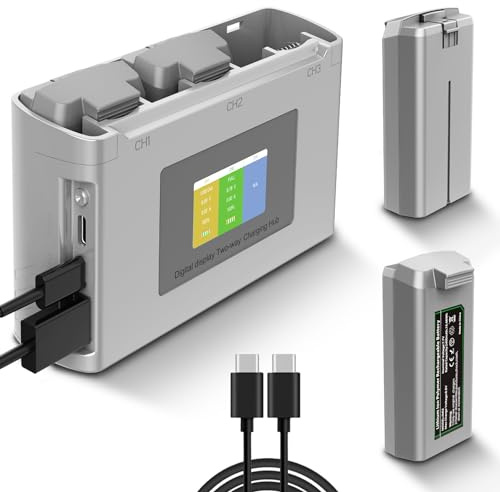 Homesuit Mini 2 Akku mit Digitalanzeige Ladestation, Kompatibel mit DJI Mini 4K, 2SE, 2400mAh Intelligent Flight Akku Ersatz für DJI Mini 2 SE Akku (31 Minuten Max)