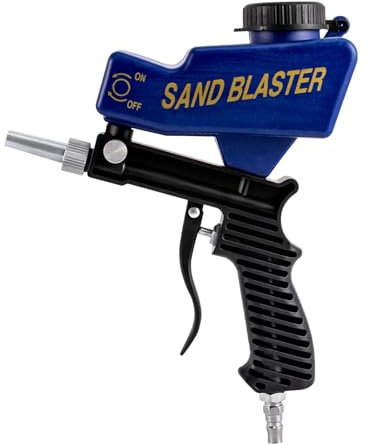 Sandblasting Gun Sand Blaster Hand Compressed Air Nozzle Tip Handheld Small Sand Blasting Machine for Polishing Remove Paint Stains Rust Clean Surfaces