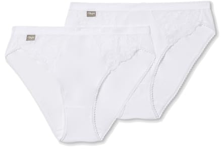 Playtex Slip Mini Cotone & Pizzo Donna x2, Bianco, 4/L