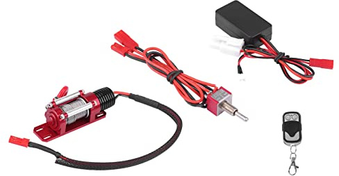 POENVFPO RC Car Winch, Electic Metal Winch Model Vehicle Crawler RC Car Accessory with Remote Controller 1/10 Scale