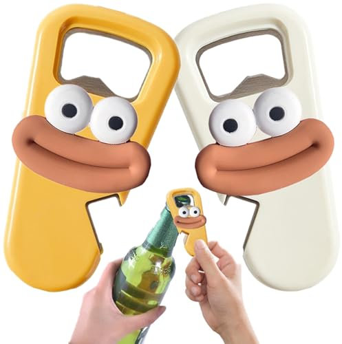 Flaschenöffner,Tangger 4 in 1Deckelöffner Deckelöffner Multifunktions bottle opener mit Magnet Dosenöffner Flaschenöffner für Senioren Flaschenöffner Personalisiert Glasöffner Camping (2 Stück)