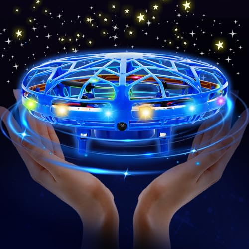 Bola voladora, Flying Orb Ball Hover Ball bola giratoria mágica con luz LED, mini dron para niños juguete de dron para Navidad cumpleaños regalo para niños niñas
