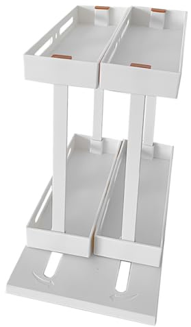 Gatuida Organisateur De Rangement sous L'évier, Armoire De Comptoir Cuisine À 2 Niveaux, Organisateur Extractible