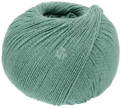 LANA GROSSA Meilenweit Cotton Bamboo | 4-fädiger Bambus Klassiker, waschmaschinenfest | Handstrickgarn aus 40% Baumwolle, 25% Schurwolle, Viskose | 100g Wolle zum Stricken & Häkeln | 420m Garn FB38