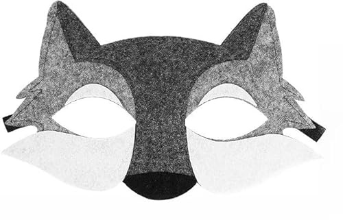 OAOSDH 6 Stücke Wolfsmaske, Filzmaske, Cartoon Animal Mask, Rollenspielzubehör, Leistungskostümzubehör.