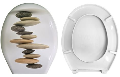 HYDRO HOME - Tavoletta WC Copriwater Stampato Compatibile con Vari Modelli, Coperchio Water Sedile WC Ideale per Dare un Tocco di Personalità al tuo Bagno, Coperchio WC (Zen)