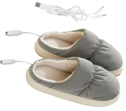 BESPORTBLE 1Paar USB Beheizbare Hausschuhe Beheizte Fußwärmer Winter Hausschuhe Plüsch Für Damen Herren Wiederverwendbare Fußwärmer