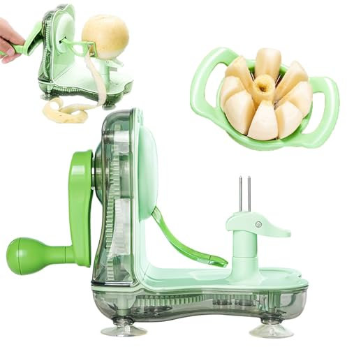 Pelapatate, Pelapatate da Cucina Rotante Multifunzionale, Pelapatate a Manovella, 1 Affettatrice per Mele, Piastra Inferiore Antiscivolo, Facile da Pulire, Adatto alla Buccia, per Mele