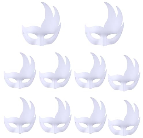 MEISH Lot de 10 masques blancs en forme de cygne pour cosplay, Halloween