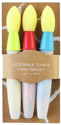Sidewalk Chalk Paint Brush Set,Strassenkreiden für Kinder Set,Kreide Straßenmalkreide,Liquid Chalk für Straße,Garten,Spielplatz-3 Stück