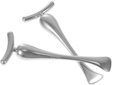Palitos Plata Piezas de Aleación para Masaje de Zinc Ojos 2 | Acabado Liso sin Rebabas, Uso Seguro, Formato para Crema Ocular y Facial, Pensado para Mujer