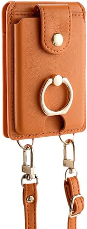 Porta tarjetas de crédito para pegar, porta tarjetas de teléfono móvil | Ataca las fundas del teléfono, cartera adhesiva multiusos resistente al agua con 2 ranuras para tarjetas, con soporte y cordón
