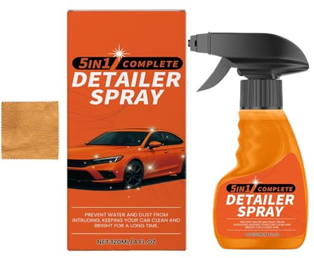 Aérosol Brillance Voiture - 120ml Haute Brillance Carrosserie Spray Polishant Détailant - Éliminateur de Rayures Hydrophobe pour Phares Pneus et Réparation Peinture Soin Quotidien