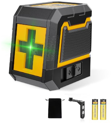 Laser-Level, Green Cross Line Lazer Level Self-Leveling, Lazer Leveler Tool for Picture Hanging Construction Floor Tile Wall Home Renovation, Indoor Project