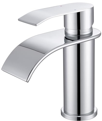 CECIPA Waschtischarmaturen Chrom, Edelstahl Einhandmischer Armatur Badezimmer, Wasserhahn Bad mit Auslauf Höhe 86MM für Waschbecken