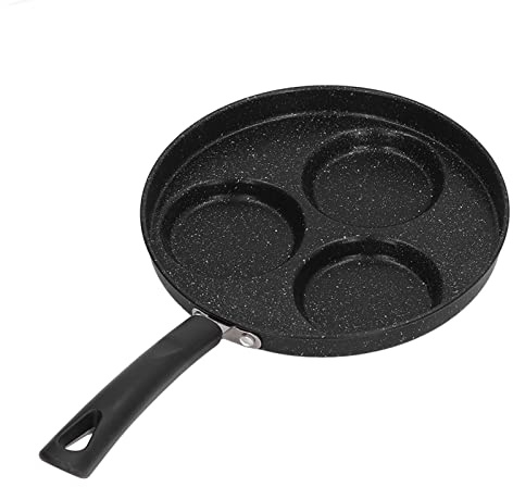Culnflun Sartén para hamburguesas con huevo de 3 tazas, sartén para cocinar huevos de hierro antiadherente con mango cómodo, calentamiento uniforme fácil de limpiar, para tortillas