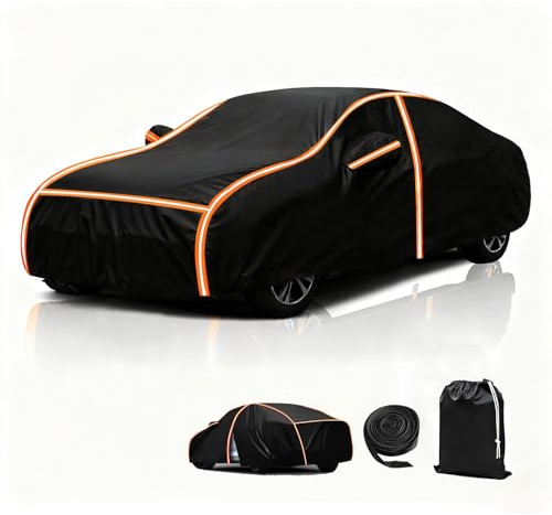 All-Weather Waterproof Car Cover for Jaguar XF, Car Cover Outside Storage for Automobiles Protect from Sun Ice Frost & Snow with Right Side Zipper