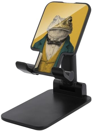 Jubonexis Funny Frog Holding A Roll of Toilet Paper Cell Phone Stand Foldable Adjustable Phone Stand for Desk