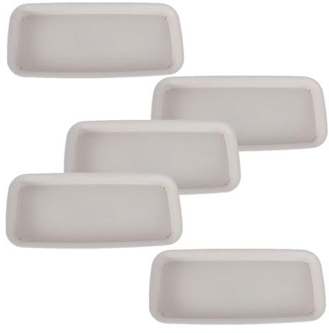Uonlytech Sottovaso Rettangolare in Plastica Beige 5 Pezzi, Vassoio Raccolta Acqua per Vasi da Fiori 21x8,5 Cm, Sottovasi Antigoccia per Piante da Davanzale e Giardino