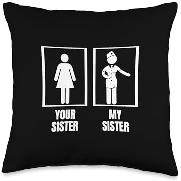 Cabin Crew Your Sister My Sister Funny Flight Attendant Throw Pillow