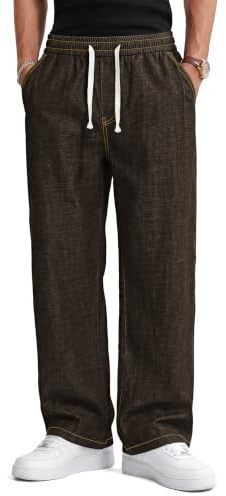 TARAINYA Jeans Baggy Homme Coton S-4XL | Denim, Élastique avec Cordon de Serrage, Plis, 4 Poches Fonctionnelles, Style Décontracté Outdoor