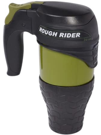 Only Mug 24 Ounce Designed For Lawnmower or Off-Road Vehicle -  Double Wall Vacuum Insulated Mug - Spill Proof / Leak Proof Tractor Mug Hot/Cold SuperFlex Base Forms Tight To Fits Any Cup Holder