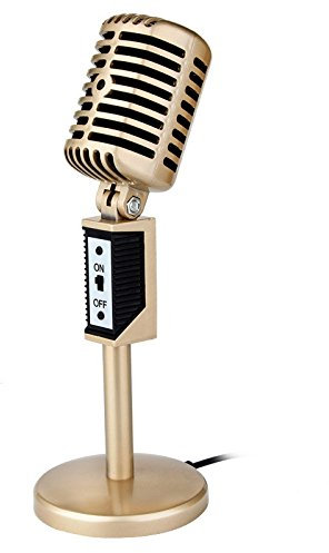 MASUNN Mini 3.5Mm Stereo Recording Desktop Sing Chatting Karaoke Microphone For Computer Laptop - Gold