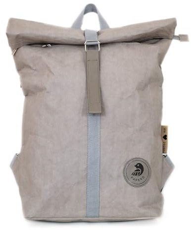 PAPERO ® Rucksack -Cougar- Aus Waschbarem Kraftpapier | Leicht, Robust, Wasserdicht | Vegan Nachwachsendes Material | FSC Zertifiziert | Business Taschen, Bagpack (Grau mini 13L)