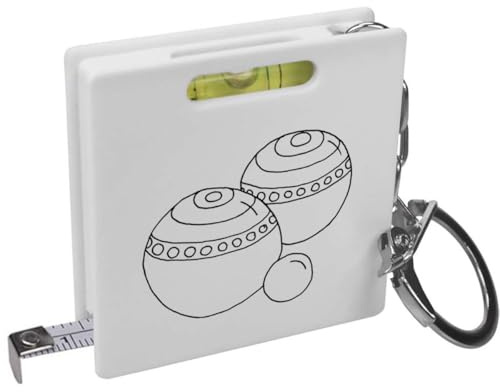 Azeeda 'Lawn Bowls' Keyring Tape Measure (KM00016278) | Mini Measuring Tool / Spirit Level for DIY, Work, Bags and Keys