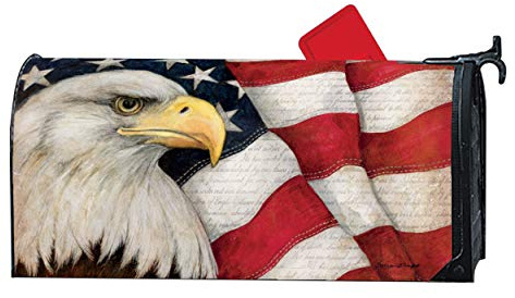 MailWraps Studio M American Eagle Decorative, The Original Magnetic Mailbox Cover, Made in USA, Superior Weather Durability, Standard Size fits 6.5W x 19L Inch Mailbox