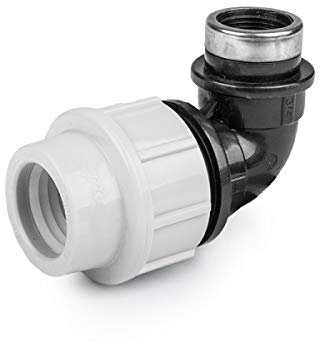 rg-vertrieb PE Rohr Verschraubung Fittings Klemmfitting Winkel 90° Innengewinde IG für Verlegerohr Rohrwinkel (20mm x 1/2)