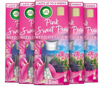 Air Wick |Pink Sweet Pea |Air Freshener Reed Diffuser 33ml | Pack of 5