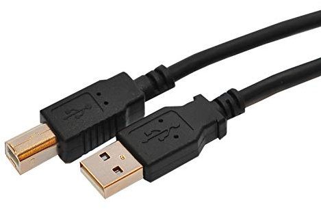 Rhombutech® 6.5m Druckerkabel Scannerkabel Datenkabel USB 2.0 A-Stecker zu B-Stecker für Drucker Scanner Fax Multifunktionsdrucker Printer - Schwarz