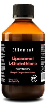 Glutatión Liposomal con Vitamina C | Potente Antioxidante, Regenerador Celular, Antienvejecimiento | 250 ml | Vegano, Máxima Biodisponibilidad | Zenement