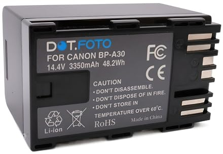 Dot.Foto BP-A30 Premium 14.4v / 3350mAh Batería Recargable para Canon EOS C70 EOS C200 EOS C200B EOS C300 Mark II EOS C300 Mark II PL EOS C300 Mark III EOS C500 Mark II XF705