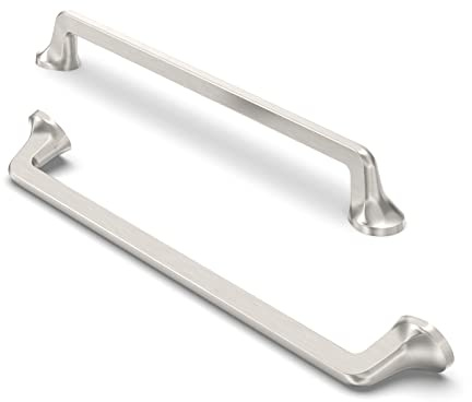 FURNIWARE 10 stycken möbelhandtag för köksskåp och lådor - hålavstånd 192 mm - borstad nickel