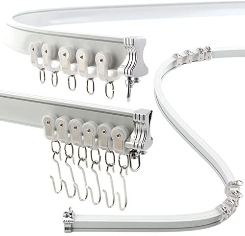 Aluminium Flexible Ceiling Curtain Track 3ft-13.1ft / 4m | Bendable Curtain Rail for Bay Windows & Shower | Heavy Duty Ceiling Mounted Track for Curtains, Room Divider, or Wall Installation