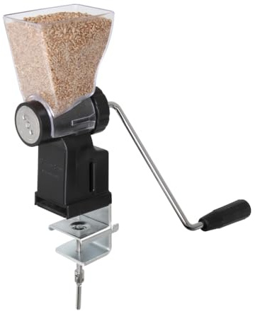 Kitchen Crop Hand Crank Grain Mill Wheat Flour Grinder, Stainless Steel Metal Burrs (The Grain Mill)