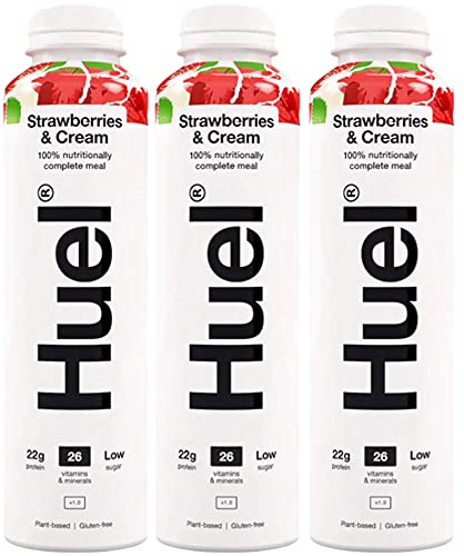 3 x 500 ml de fresas veganas y crema bebida de frutas, batido natural, vitaminas, minerales, jugo de proteínas bajo en azúcar