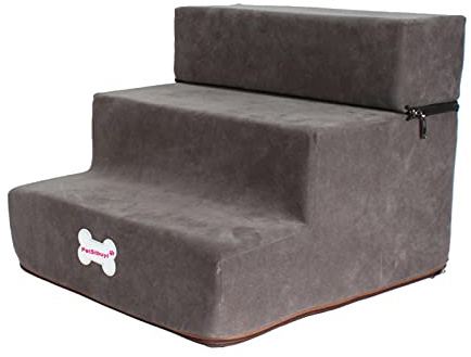 GIMOCOOL Escalier pour Animaux de Compagnie, Escalier pour Chien 3 Marches, Amovible et Lavable, Rampe Chat pour Les Lits de Haute et Canapé, 3 marches pour Petits Chiens et Chats