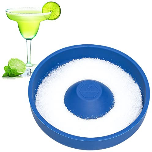 Kamehame Salt Rimmer for Cocktails, Silicone Margarita Salt Rimmer, Glass Rimmer, Bar Salt and Sugar Rimmer For Wide Glasses up to 5.5 Inches, Blue