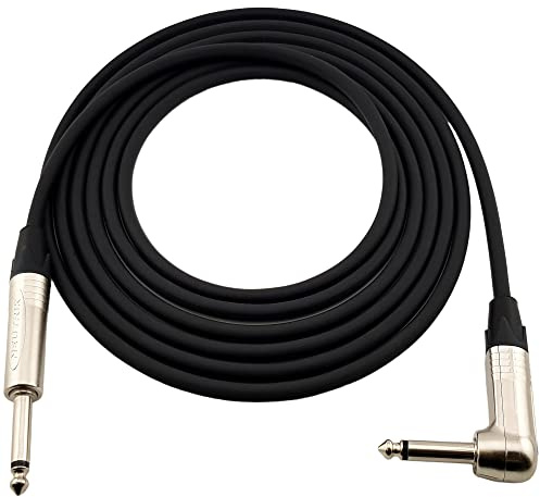 Reds Music - Cavo strumentale per chitarra GCN1260, Jack 6.35 mono/Jack 6.35 mono angolare, Neutrik (6 m)